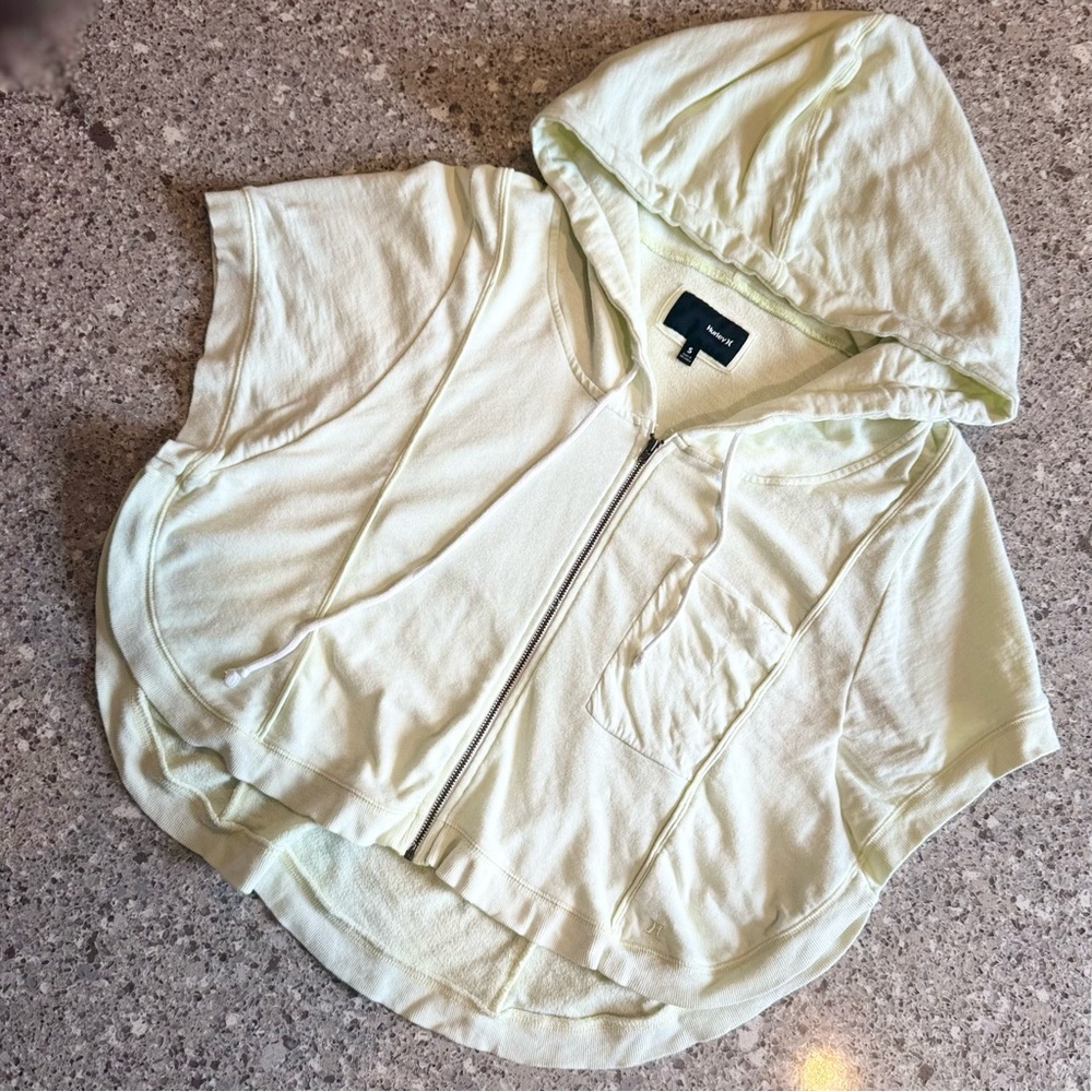Hurley Light Green Short Sleeve Zip Hoodie